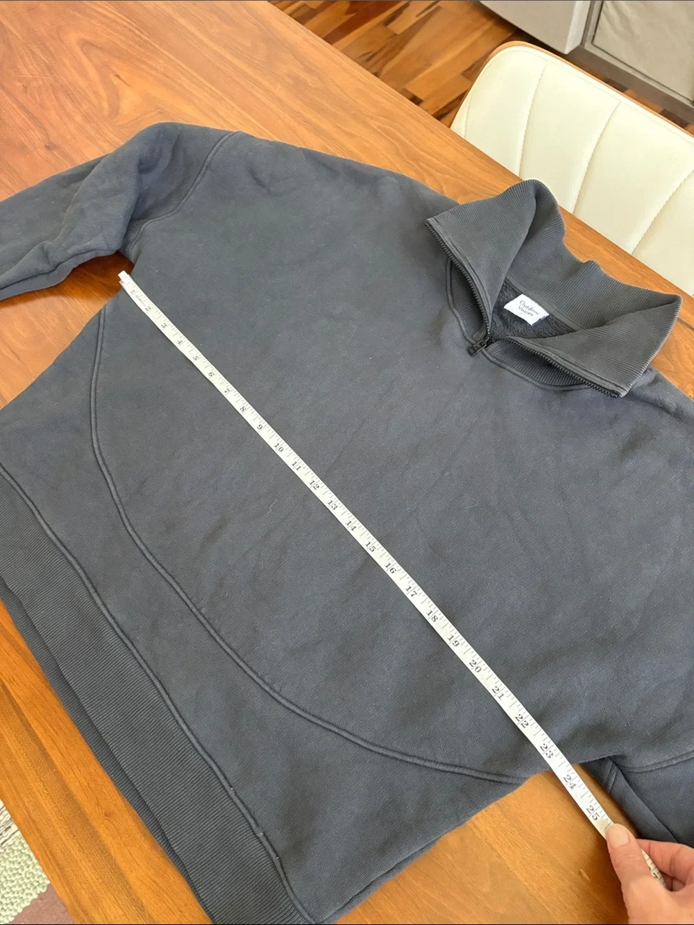 Outdoor Voices Dark Gray Long Sleeve Nimbus 1/4 Zip Pullover Sweatshirt Large